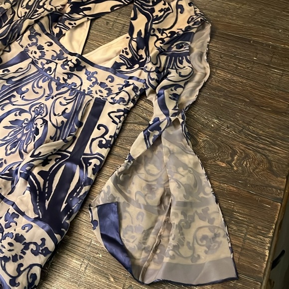 FREE PEOPLE SILK BLEND OPEN BACK TOP PURPLE NUDE SIZE 0 - Picture 7 of 9